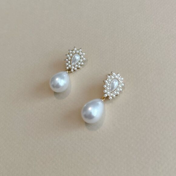Pearl drop earrings #1337 - Picture 1 of 3